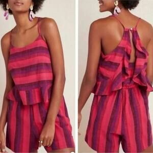 Anthropologie Amadi Women’s Cotton/Linen Blend Romper Size XS New With Tags